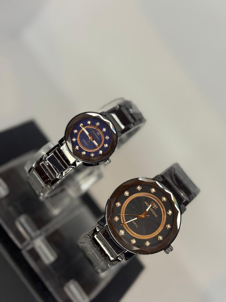 Metallic Moonstone Couple Watch